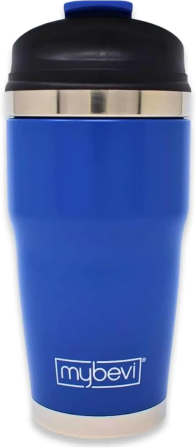 MyBevi Retro Wave Stainless Steel Premium Grade Insulated Travel Tumbler (12 oz Matte Navy, 12 oz)
