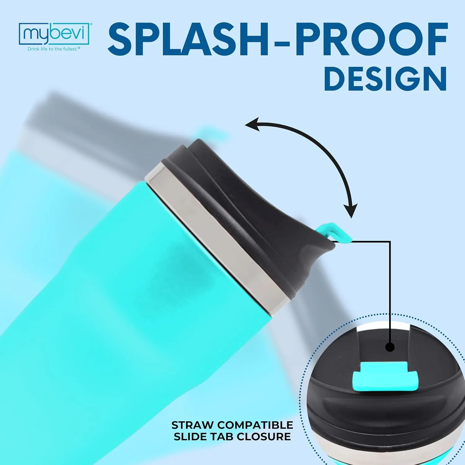 MyBevi Retro Wave Stainless Steel Premium Grade Insulated Travel Tumbler (12 oz Matte Turquoise, 12 oz)