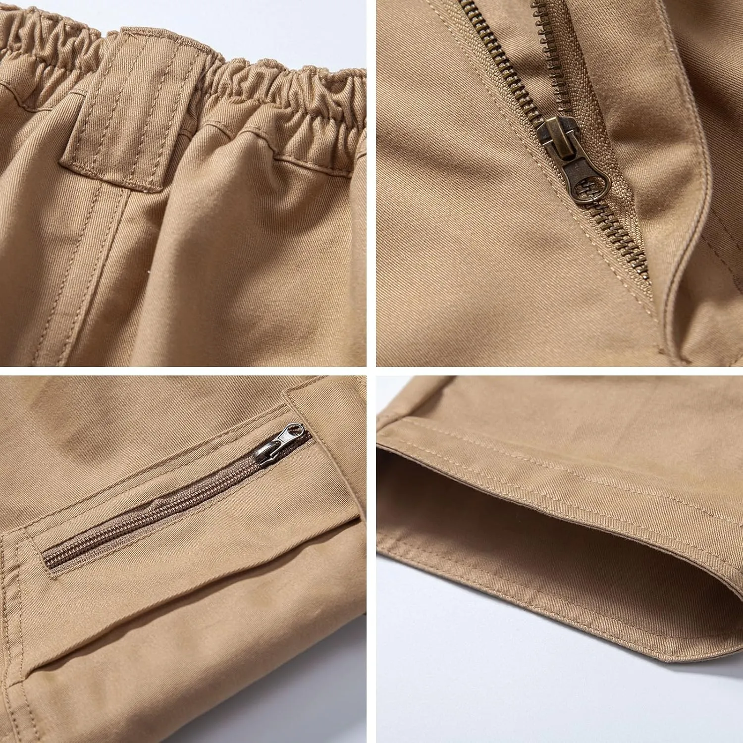 Mylldey Men's Hiking Pants Relaxed Fit Cotton Mens Work Pants Elastic Waist Cargo Mens Tactical Outdoor Pants