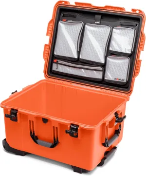 Nanuk 960 Survival Gear Storage Case w/Wheels and Lid Organizer-for Preppers, Survivalist, First Aid and Emergencies - Waterproof, Dustproof, and Impact Resistant-Empty (Orange)