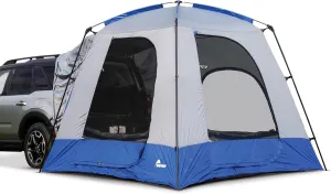 Napier Sportz SUV Tent | 9'x9' Vehicle Camping Tent with Full Rainlfy and Awning | Fits All CUVs, SUVs, Minivans | Sleeps 5 Adults | Blue/Gray | Model 82000