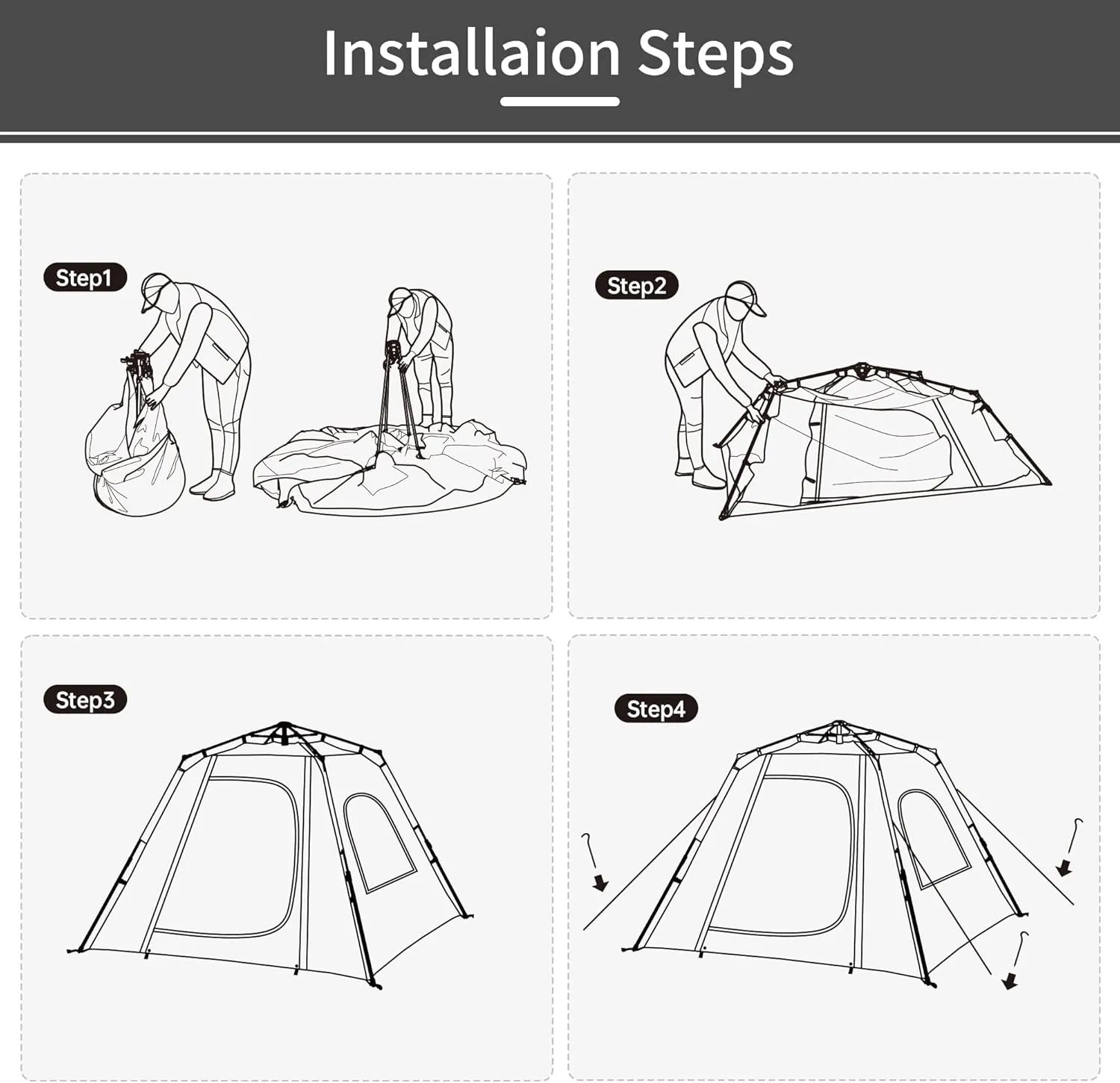 Naturehike Ango Camping Tent,3 Person 4 Person Instant Cabin Tent,Easy Setup Pop up Tents for Camping,3-4 People Family Camp Tent
