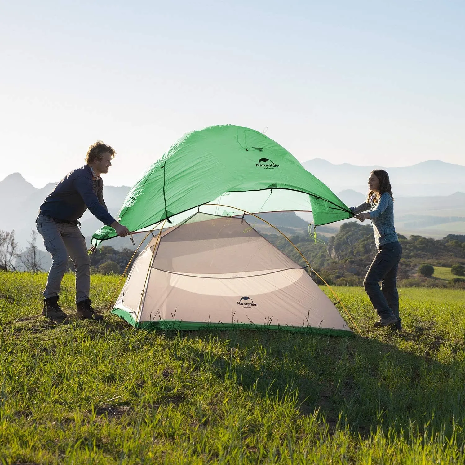 Naturehike Cloud Up Free Standing 2 Person Backpacking Tent Ultralight Nylon Double Layer Camping Tents for Two Person
