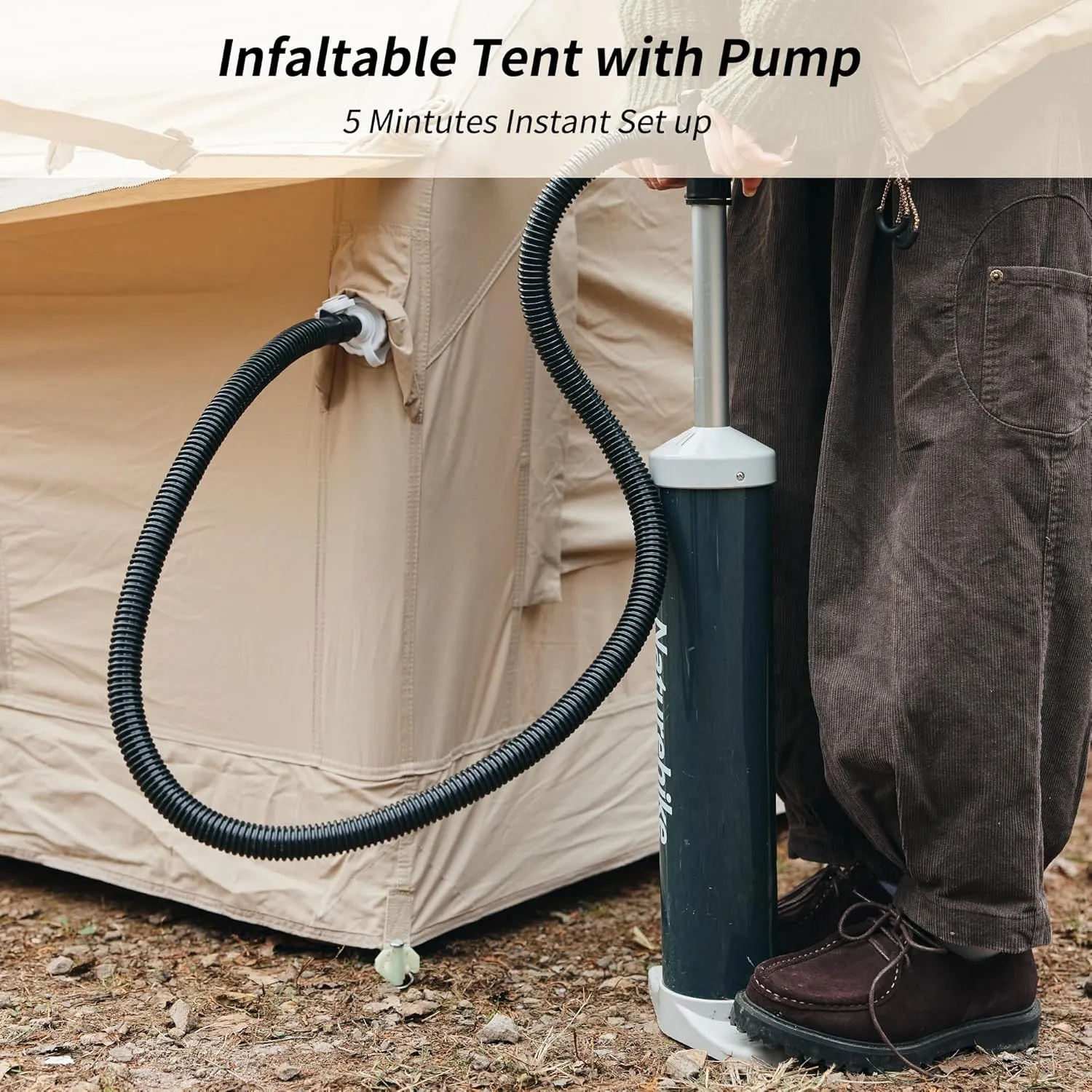 Naturehike Inflatable Tent, 4-8 Person Air Tent, 4 Season Inflatable Tents for Camping, Waterproof Windproof Inflatable House Tent for Adults, Easy Set up Inflatable Camping Tent
