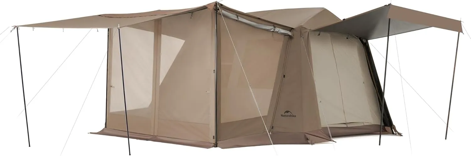 Naturehike Village Camping Tent,4/6/8 Person Tents for Camping, 60S Easy Setup Instant Tent for Family Camping, Car Camping