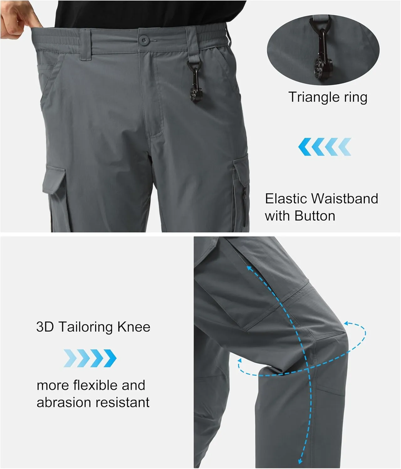 NATUVENIX Tactical Pants for Men, Ripstop Lightweight Cargo Work Pants for Men Water Resistant Mens Hiking Pants Outdoor