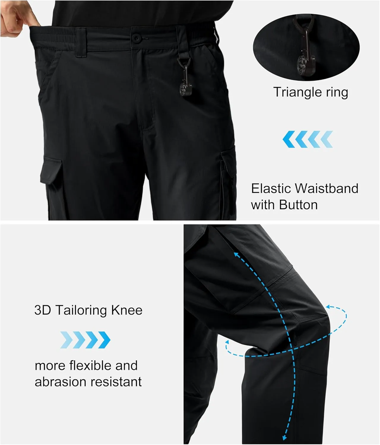 NATUVENIX Tactical Pants for Men, Ripstop Lightweight Cargo Work Pants for Men Water Resistant Mens Hiking Pants Outdoor