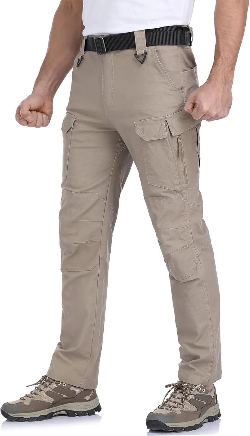 NAVEKULL Men's Flex Tactical Pants Cotton Stretch Work Cargo Pants Lightweight EDC Outdoor Hiking Trousers