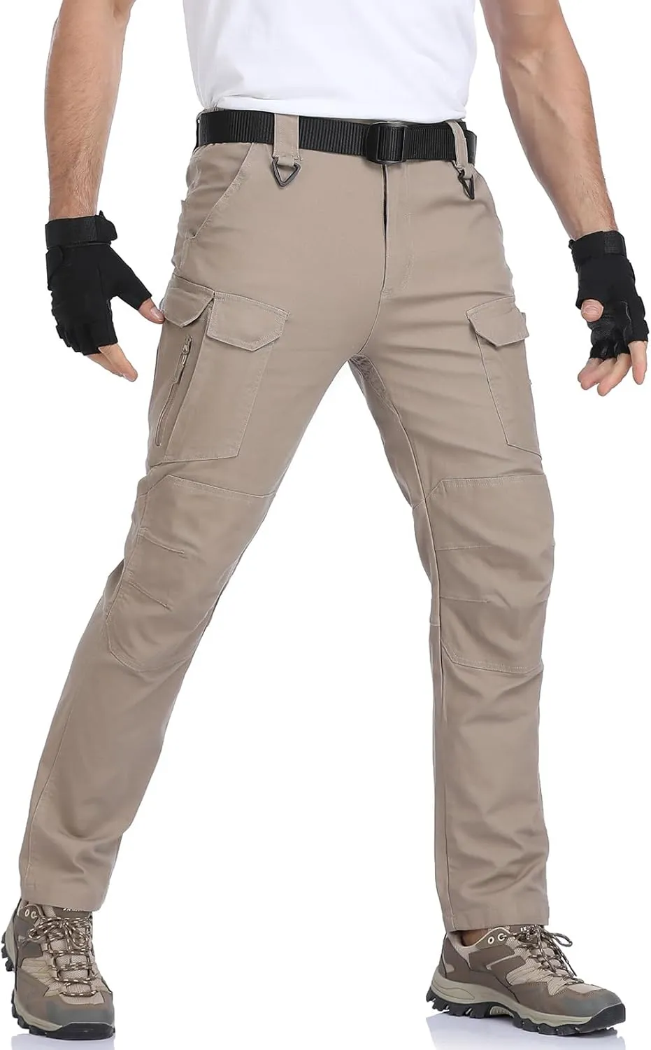 NAVEKULL Men's Flex Tactical Pants Cotton Stretch Work Cargo Pants Lightweight EDC Outdoor Hiking Trousers
