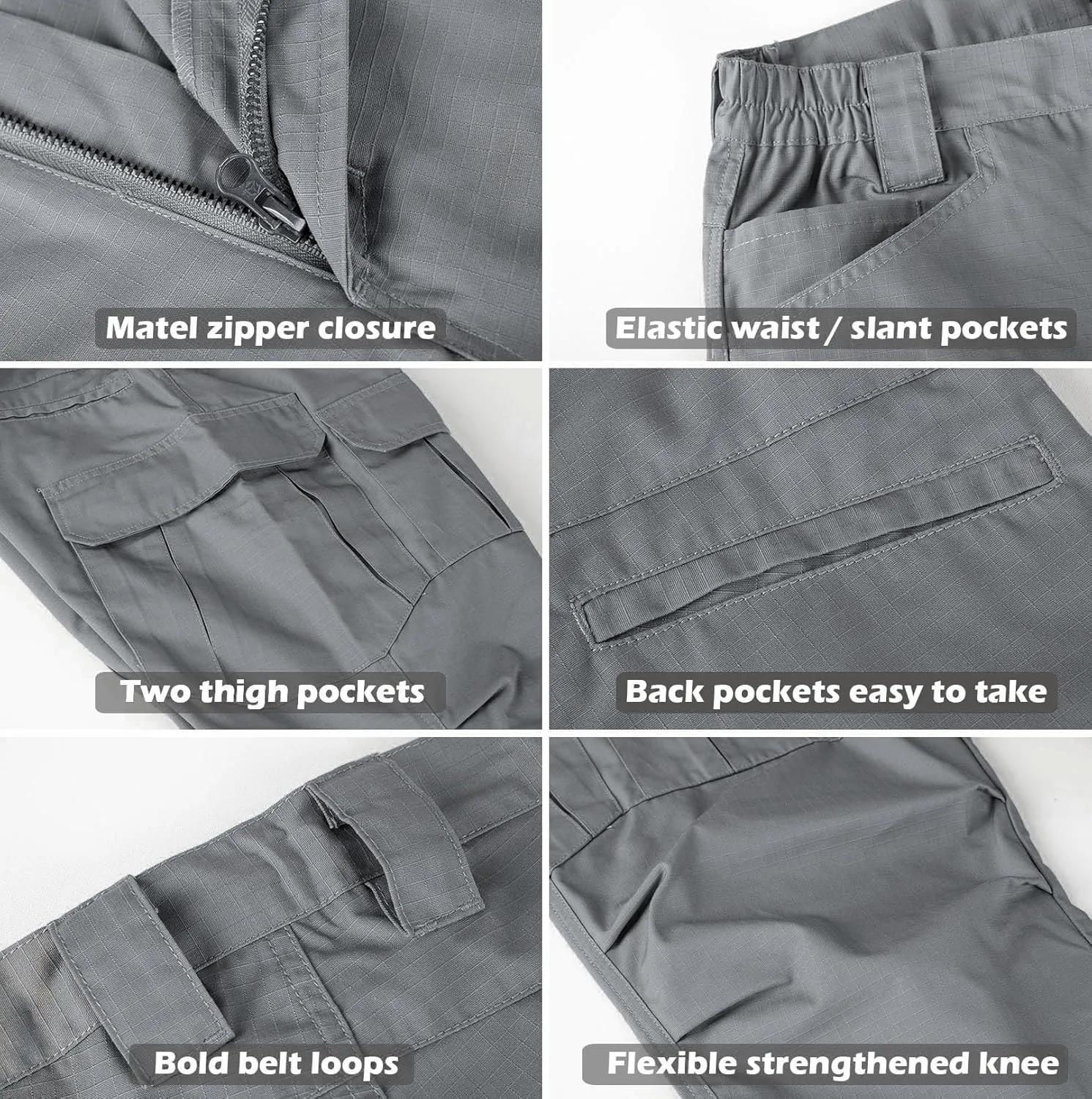 NAVEKULL Men's Outdoor Tactical Pants Rip Stop Lightweight Waterproof Military Combat Cargo Work Hiking Pants