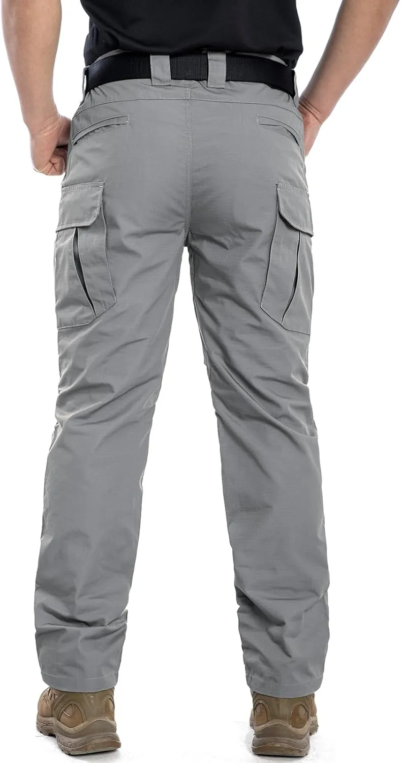 NAVEKULL Men's Outdoor Tactical Pants Rip Stop Lightweight Waterproof Military Combat Cargo Work Hiking Pants