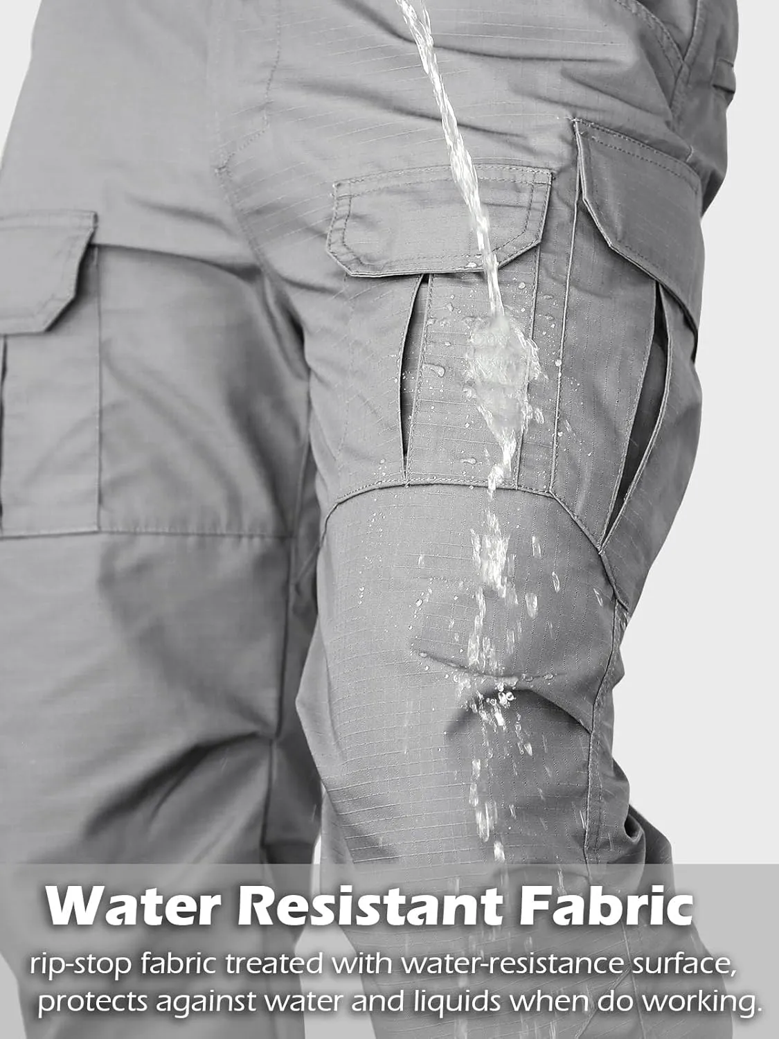 NAVEKULL Men's Outdoor Tactical Pants Rip Stop Lightweight Waterproof Military Combat Cargo Work Hiking Pants