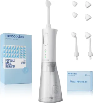 Neti Pot Sinus Rinsing, Cordless Nasal Irrigation System Nasal Rinse Bottle Cleaner Machine, Electric Sinus Rinse System Kit for Sinus Relief & Nasal Care 30 Salt Pods (Large)