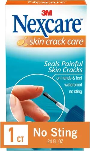 Nexcare Skin Crack Care, Skincare Solution for Cracked Skin, Keep in First Aid Kit - 0.24 fl oz Bottle