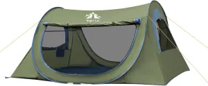Night Cat Pop-up Camping Tent: 2 Person Tent Waterproof Instant Easy Setup Tunnel Tent Foldable Outdoor