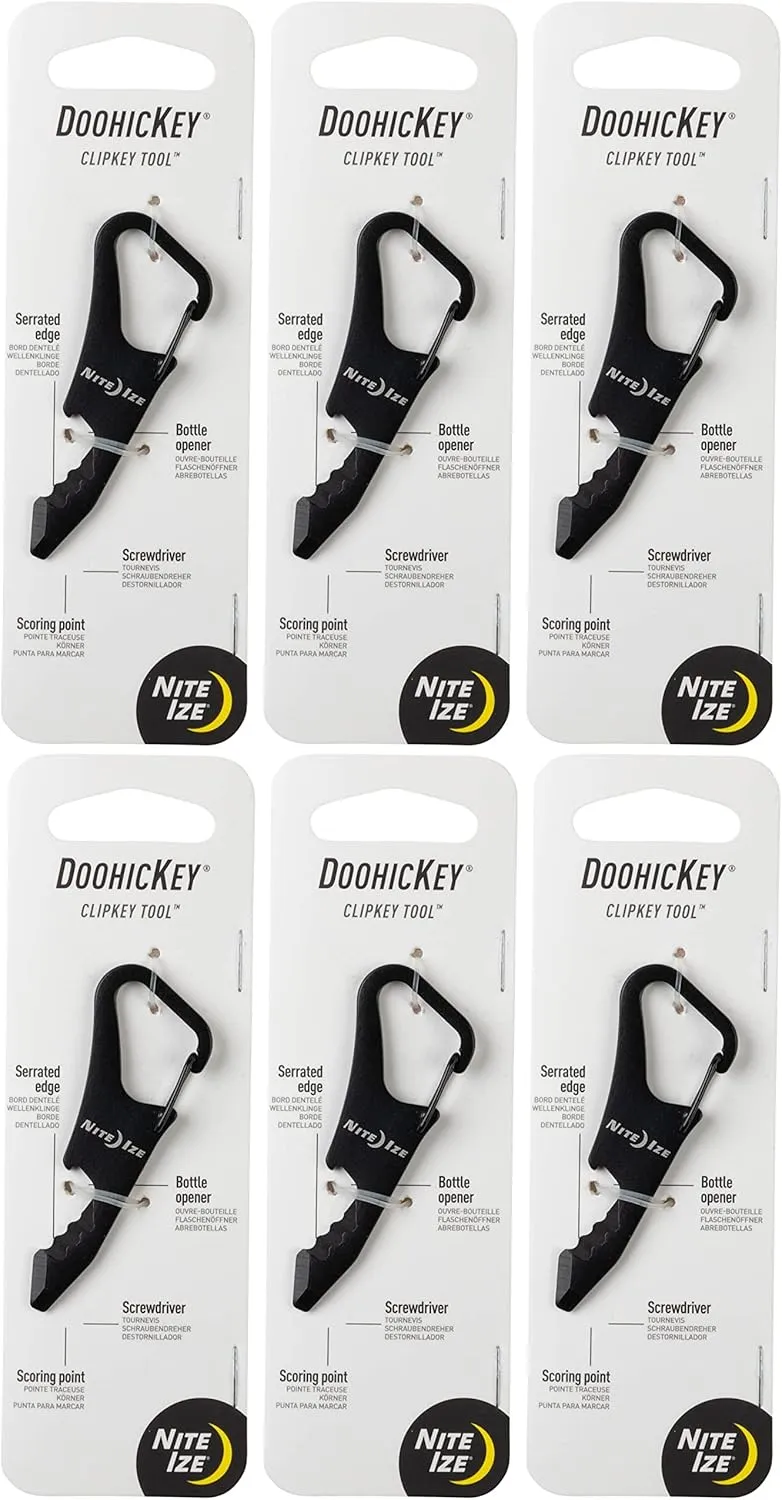 Nite Ize DoohicKey ClipKey 1.8 in. Dia. Stainless Steel Black DoohicKey Multi Key Tool