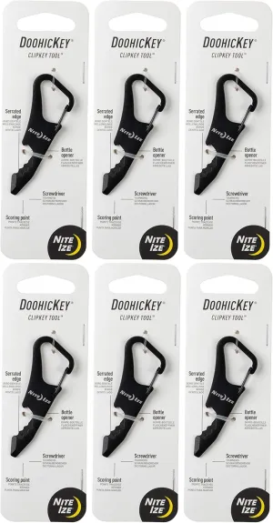 Nite Ize DoohicKey ClipKey 1.8 in. Dia. Stainless Steel Black DoohicKey Multi Key Tool