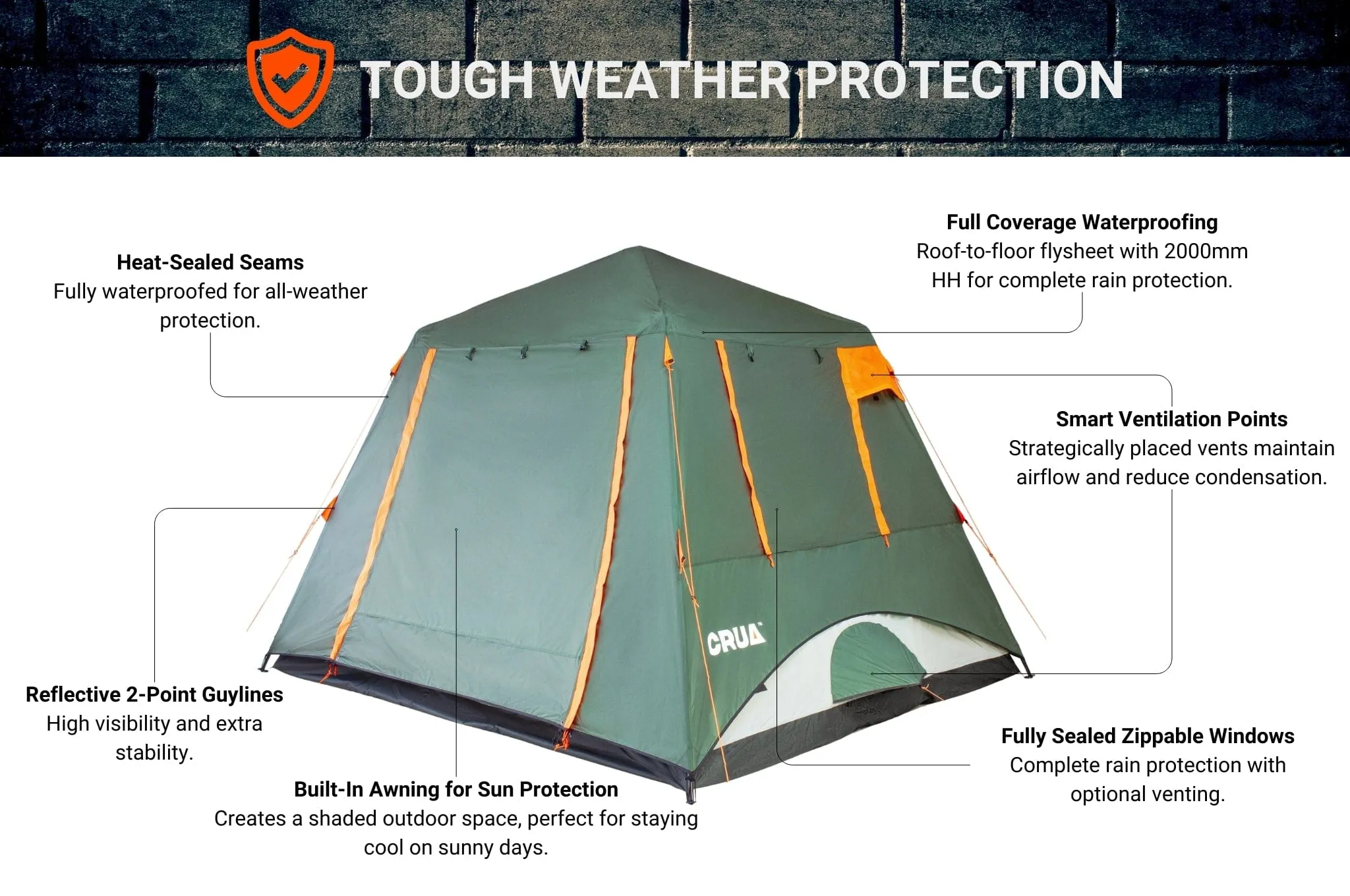 NOIR 6 | FULL FLYSHEET WITH AWNING