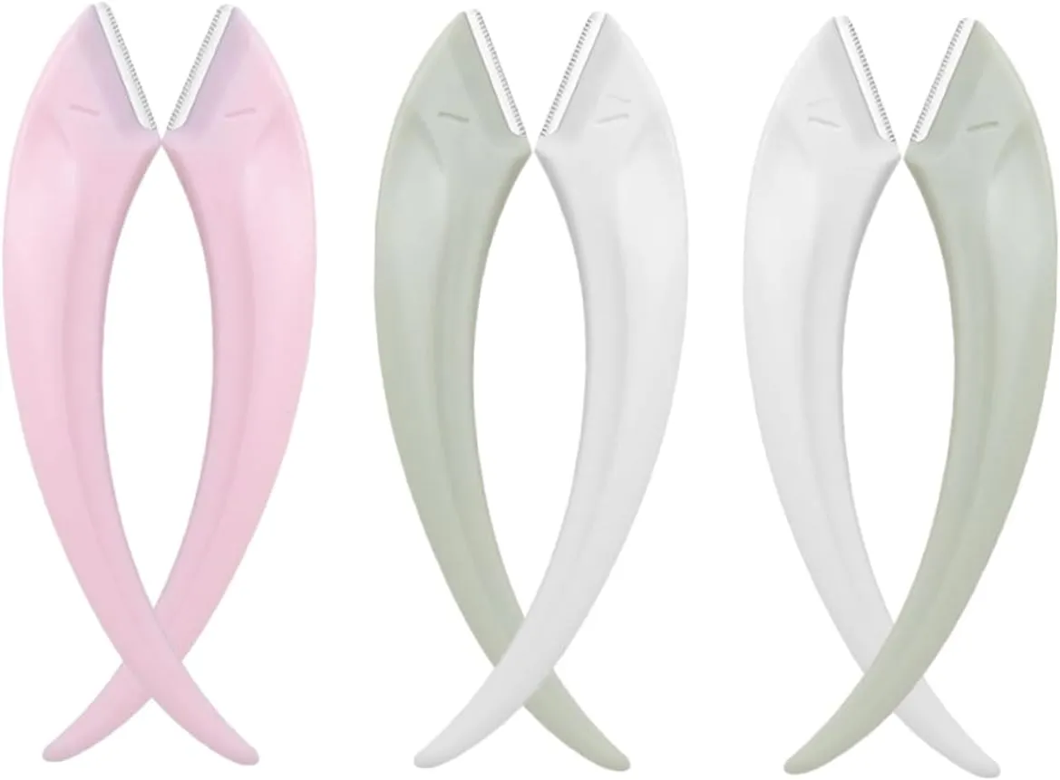 NOLITOY 5sets Facial Hair Razor for Women Eyebrow Shaver Portable Stainless Steel Non-slip Grip 6pcs*5