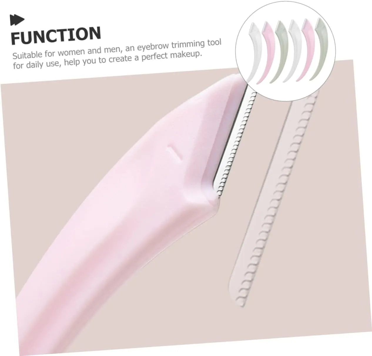 NOLITOY 5sets Facial Hair Razor for Women Eyebrow Shaver Portable Stainless Steel Non-slip Grip 6pcs*5