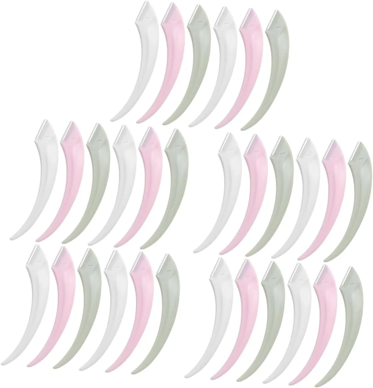 NOLITOY 5sets Facial Hair Razor for Women Eyebrow Shaver Portable Stainless Steel Non-slip Grip 6pcs*5