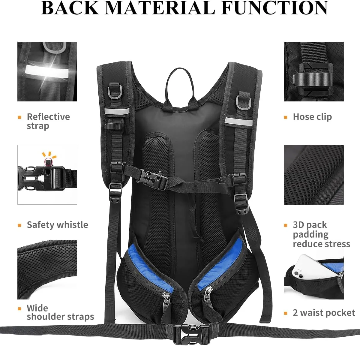 NONSAR Hydration Backpack, Hiking Backpack with 3L Water Bladder, Lightweight Insulation Hydration Pack, Water Backpack for Hiking, Cycling, Running, Festival, Camping for Men Women
