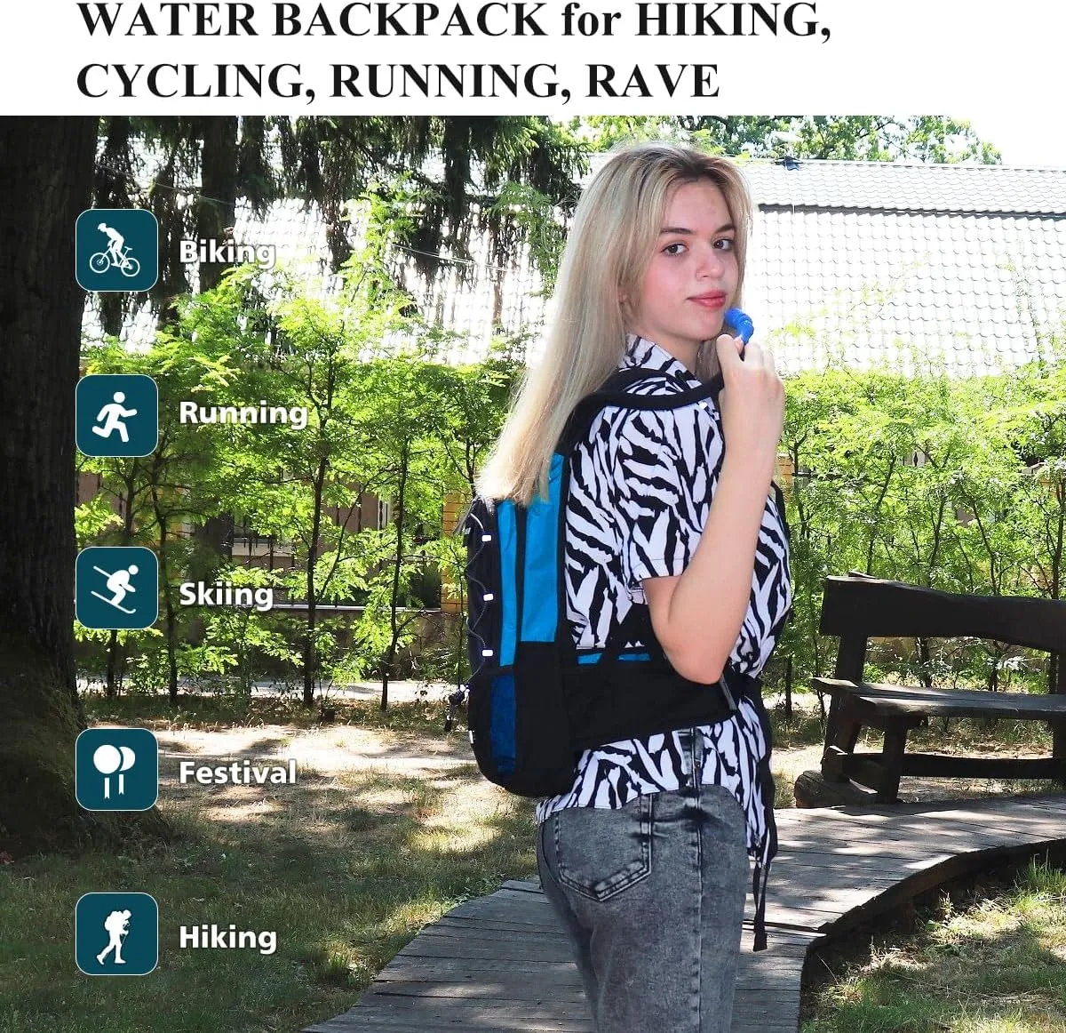 NONSAR Hydration Backpack, Hiking Backpack with 3L Water Bladder, Lightweight Insulation Hydration Pack, Water Backpack for Hiking, Cycling, Running, Festival, Camping for Men Women