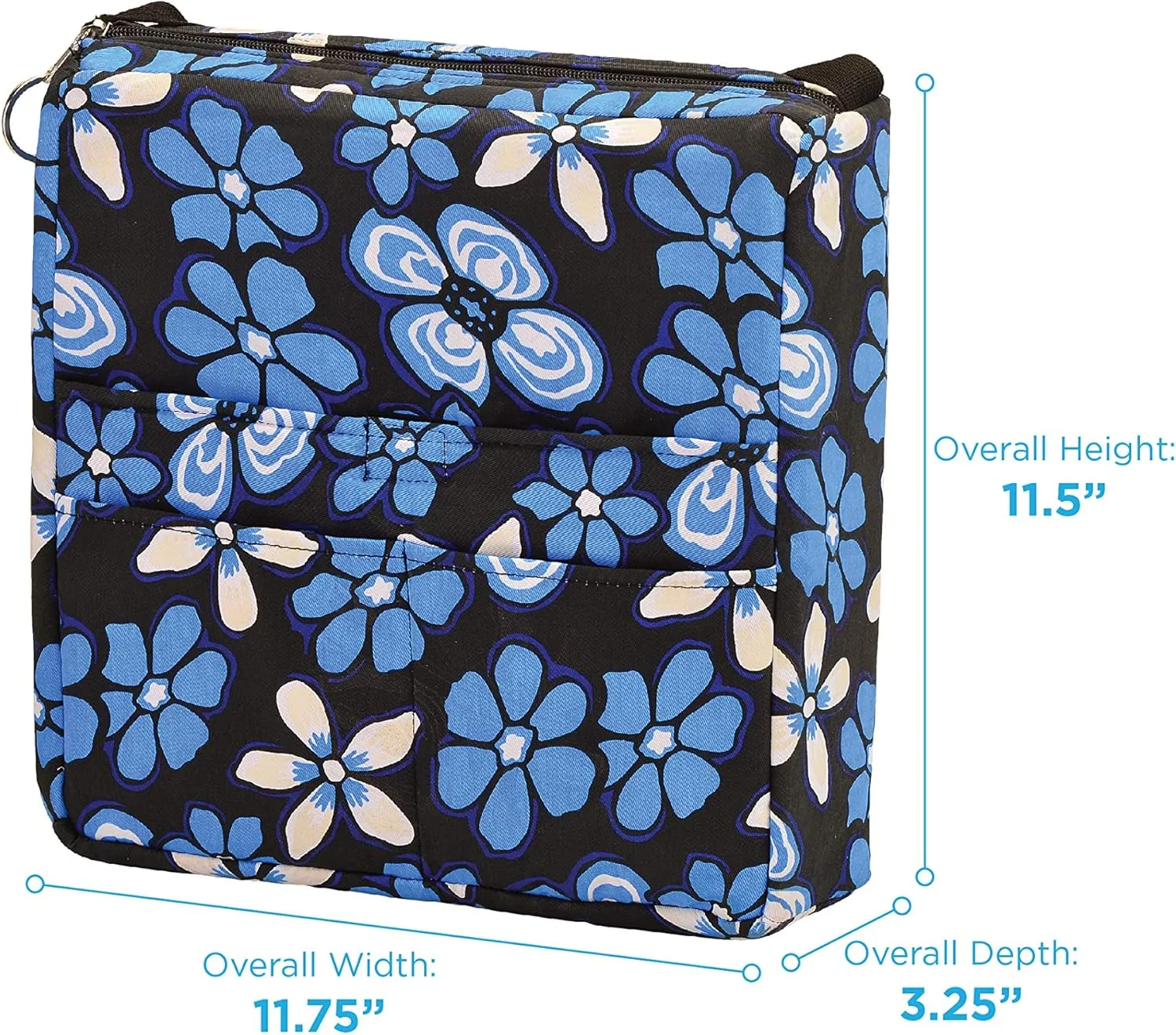 NOVA Medical Products NOVA Walker Bag, Large Carry Bag with 3 Front Pockets for All Walkers, Aloha Blue, 1 Count
