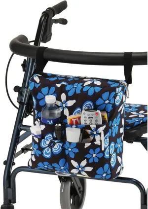 NOVA Medical Products NOVA Walker Bag, Large Carry Bag with 3 Front Pockets for All Walkers, Aloha Blue, 1 Count