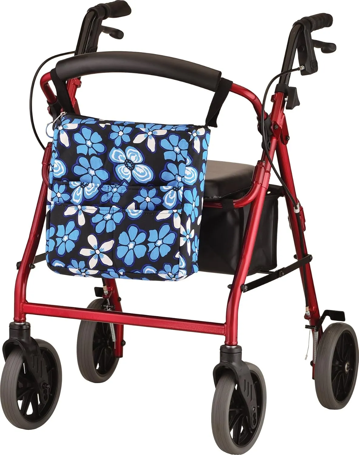 NOVA Medical Products NOVA Walker Bag, Large Carry Bag with 3 Front Pockets for All Walkers, Aloha Blue, 1 Count