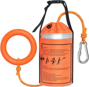 NTR Water Rescue Throw Bag with 50/70/98 Feet of Rope in 3/10 Inch Tensile Strength Rated to 1844lbs, Throwable Device for Kayaking and Rafting, Safety Equipment for Raft and Boat