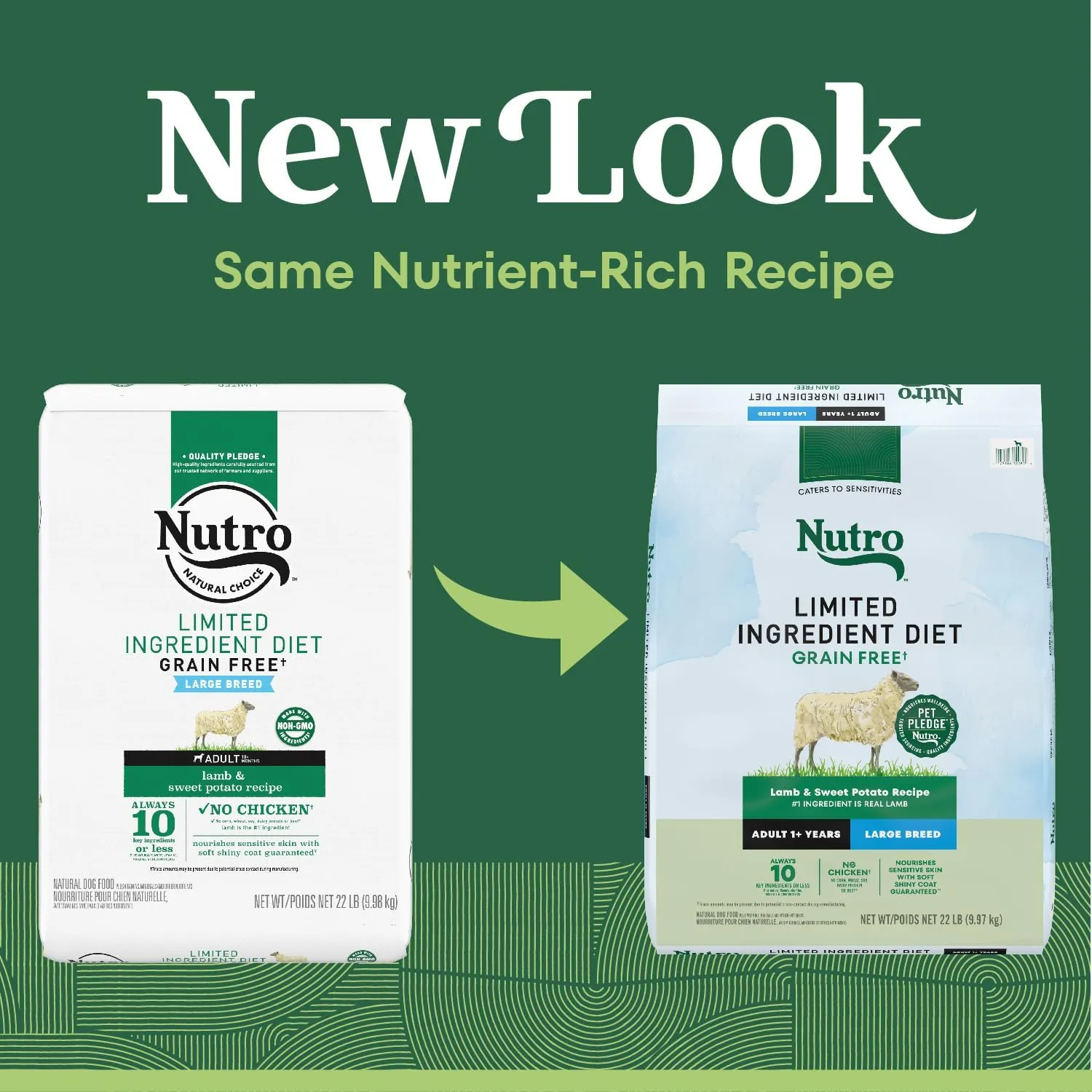 Nutro Limited Ingredient Diet Large Breed Adult Dry Dog Food, Lamb & Sweet Potato Recipe, 22 lbs.