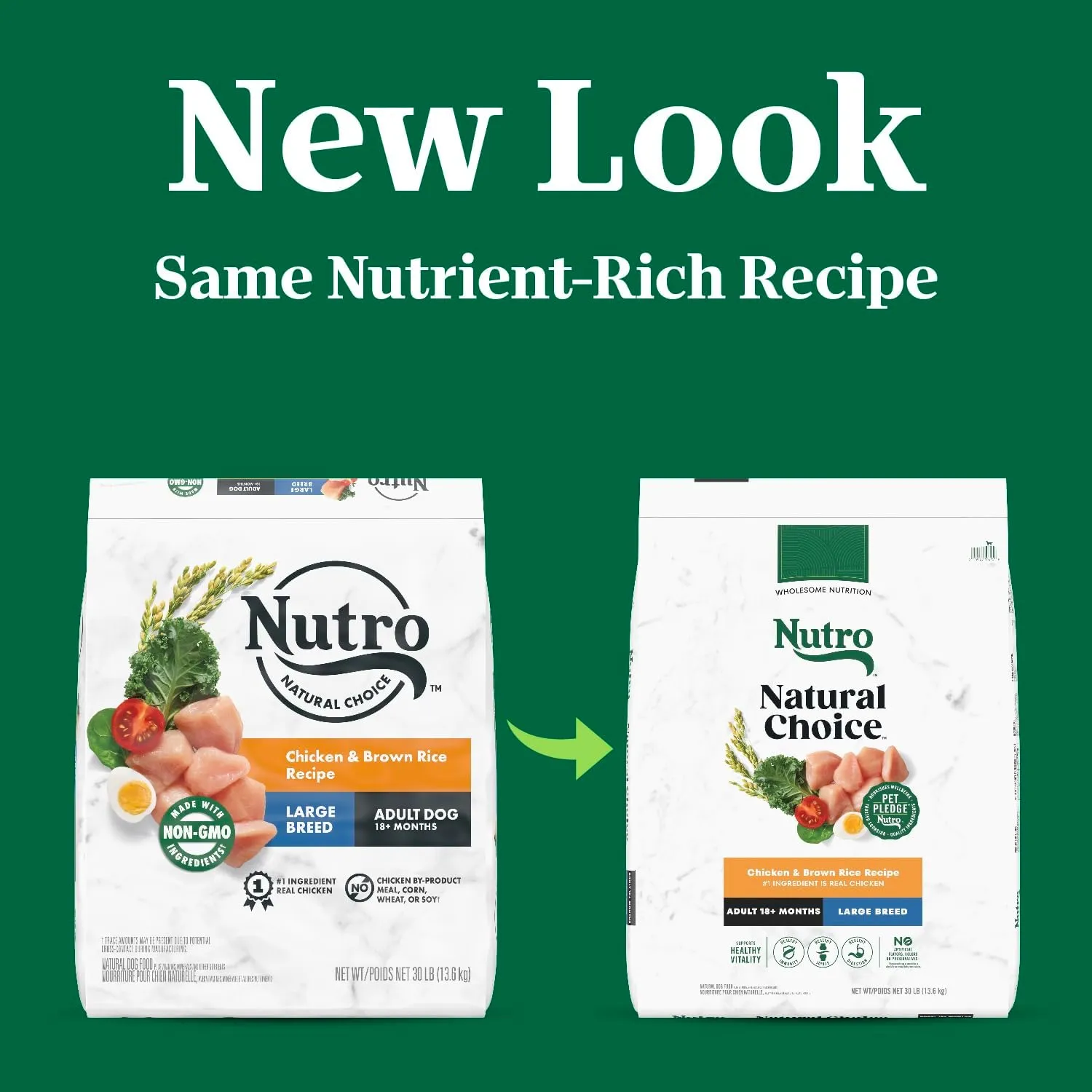 Nutro Natural Choice Adult Large Breed Dry Dog Food, Chicken and Brown Rice Recipe, 30 lbs.