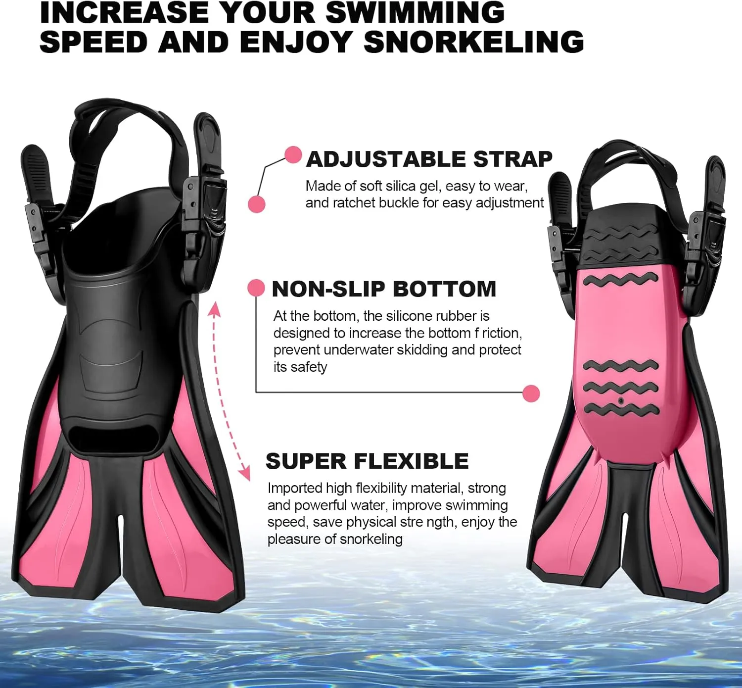 Odoland Snorkeling Packages, Full Face Snorkel Mask for Adults & Youth with Camera Mount, Adjustable Swim Fins, Anti-Fog Anti-Leak Diving Gear for Men Women Teens