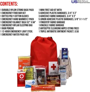 Officially Licensed Product, Car First Aid Survival Kit for Winter, 27 Piece Emergency Medical Supplies to Clean and Treat Minor Injuries, Keep Warm, and Signal for Help