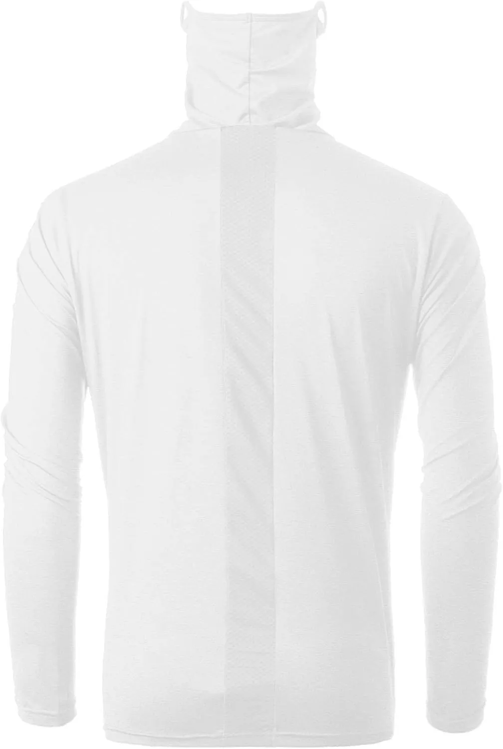 Ohoo Mens Slim Fit Long Sleeve Lightweight Cool Dry UPF 50  Sun Protection Face Mask Mock Neck Athletic Hoodie T-Shirt