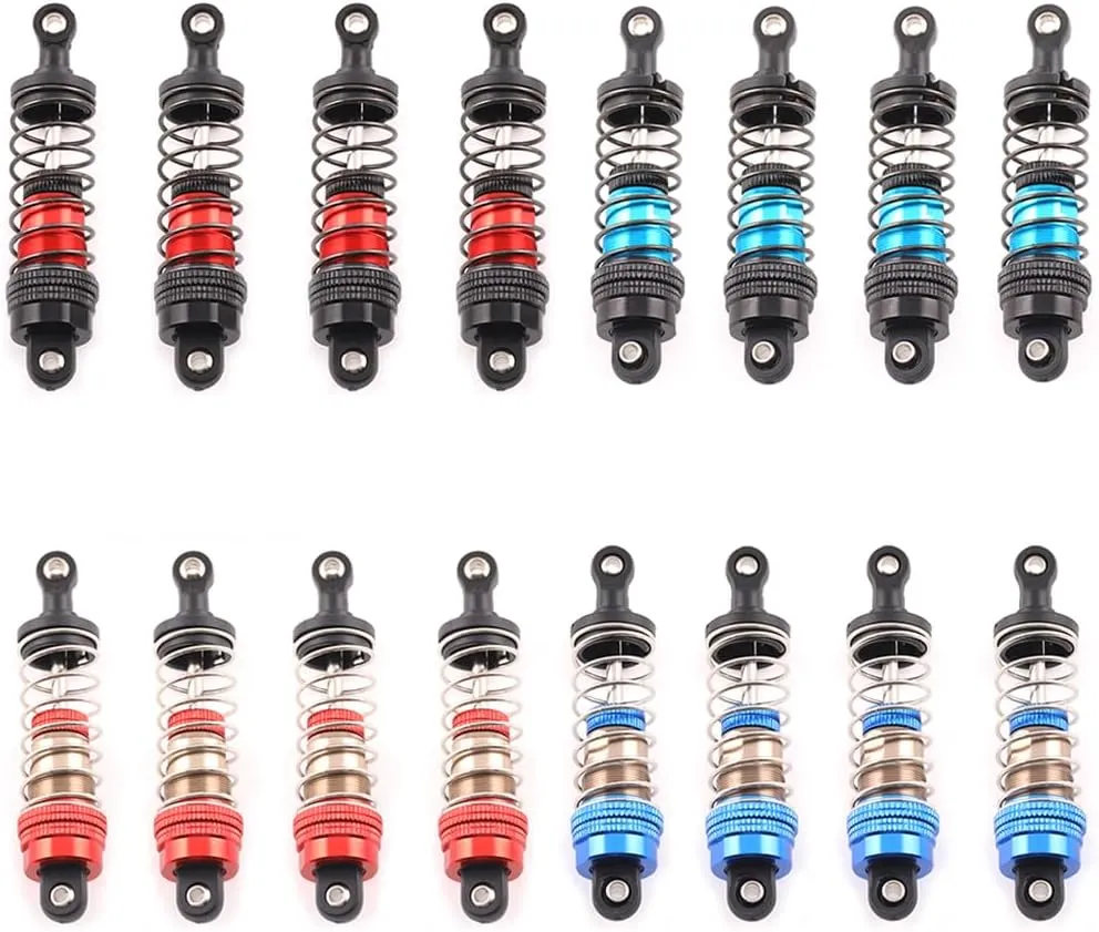 Oiled 4Pcs 66mm Aluminum Oil Shock Set for 1/12 1/14 1/16 RC Cars - Front/Rear Upgrade Compatible with WLtoys 144001, 124019, MJX 16208, HBX