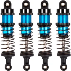 Oiled 4Pcs 66mm Aluminum Oil Shock Set for 1/12 1/14 1/16 RC Cars - Front/Rear Upgrade Compatible with WLtoys 144001, 124019, MJX 16208, HBX