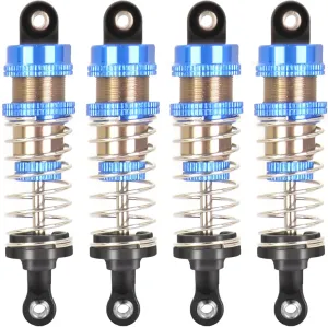 Oiled 4Pcs 72mm Aluminum Oil Shock Set for 1/12 1/14 1/16 RC Cars - Front/Rear Upgrade Compatible with WLtoys 144001, 124019, MJX 16208, HBX