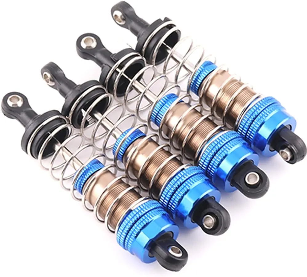 Oiled 4Pcs 72mm Aluminum Oil Shock Set for 1/12 1/14 1/16 RC Cars - Front/Rear Upgrade Compatible with WLtoys 144001, 124019, MJX 16208, HBX