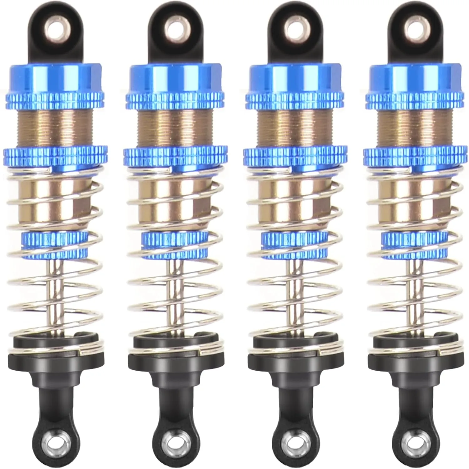 Oiled 4Pcs 72mm Aluminum Oil Shock Set for 1/12 1/14 1/16 RC Cars - Front/Rear Upgrade Compatible with WLtoys 144001, 124019, MJX 16208, HBX