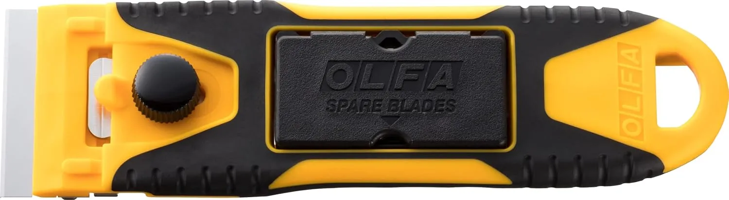 OLFA 40mm Mini Razor Scraper (GSR-2) - Stainless Steel Tool With 6 Blades & Reinforced Handle for Glass, Paint, Floors - Replacement Blades: OLFA 40mm GSB-2S/6B & 120mm GSB-1S