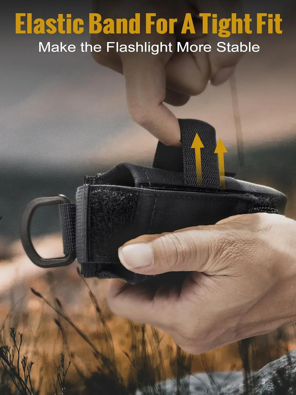 OneTigris Flashlight Holster Flashlight Holder Molle Flashlight Holster Tactical Flashlight Pouch Holder for Belt 1000D Cordura Nylon