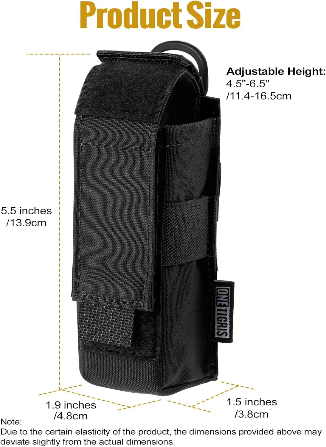 OneTigris Flashlight Holster Flashlight Holder Molle Flashlight Holster Tactical Flashlight Pouch Holder for Belt 1000D Cordura Nylon