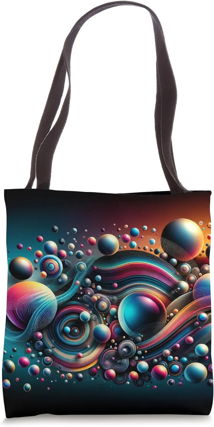 Orbital Rhapsody: Cosmic Dance of Spheres Tote Bag