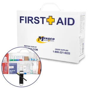 OSHA Class B Essentials First Aid Kit 2 Shelf Metal
