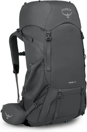 Osprey Rook 50L Men's Backpacking Backpack, Dark Charcoal/Silver Lining