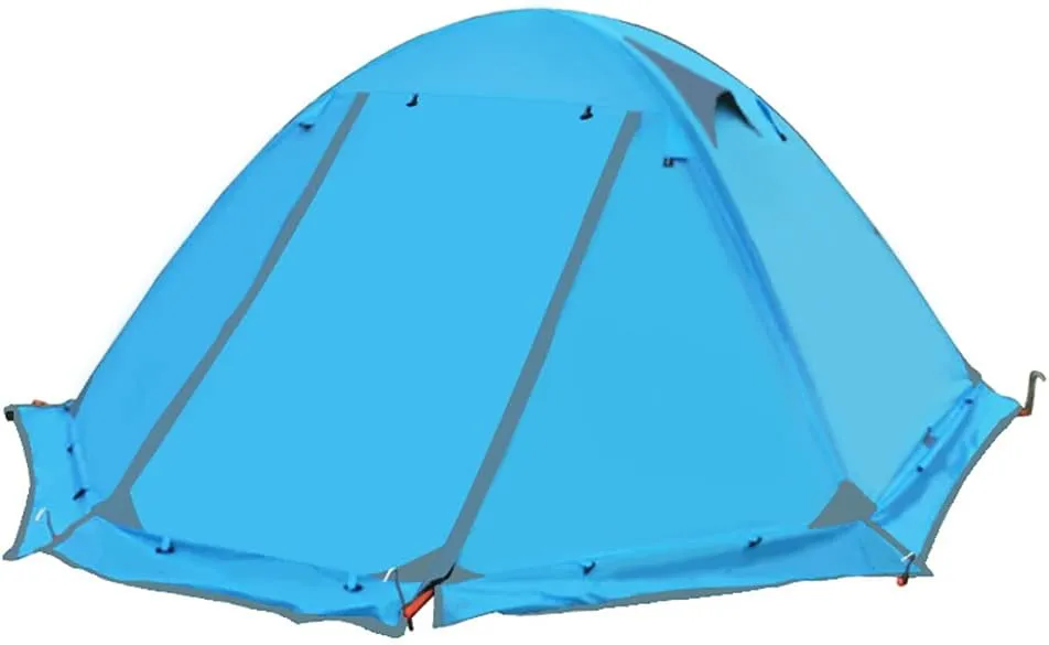 Outdoor Dome Tent, Lightweight & Breathable Double Layer Camping Tent- Waterproof Resistant Easy Setup Tent, for 2 Person, Hiking Mountaineering Travel (Blue,1-2 People)