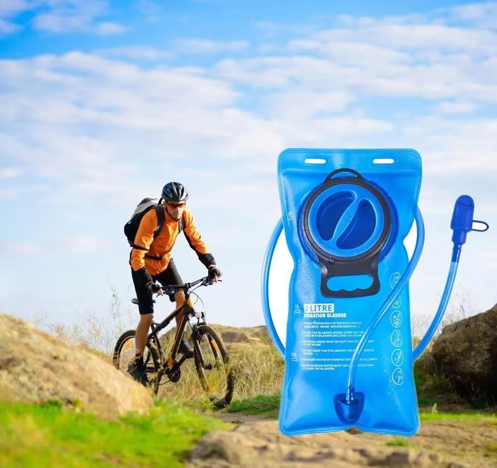 Outdoor Hydration Bladder 2L Leak Proof Water Reservoir for Cycling, Hiking, Camping, Rock Climbing, BPA Free, SGS Professional Certification