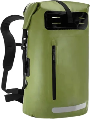 Outdoor PVC Waterproof Dry Backpack Water Floating Bag Roll Top Sack, Dry Backpack Waterproof Surfing Swimming Kayaking (Green,55L)